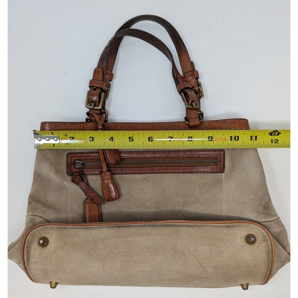 Vintage Coach 7476 Hampton Suede Tassel Satchel Bag Purse Camel Tan -*READ* - Picture 15 of 16